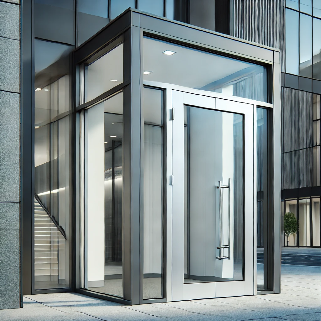 Architectural aluminum main entrance pivot door